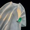Camiseta de Manga Corta Waffle de Peso Pesado para Hombre, Verano Oversized Simple Suelta Color Sólido Estilo Hong Kong