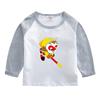 Camiseta de manga comprida para meninos outono nova roupa externa infantil camisa base fina primavera e outono roupas de algodão infantis