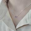 Collar de Plata de Ley S925 Estilo Coreano para Mujer Colgante Cuadrado Pequeño Geométrico de Zircón Natural Imitación Turmalina Azul Verde Paraíba para Mujeres