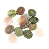 Piedra Natural Tallada Ovalada para Deseos Piedra para el Pulgar Plana de Doble Cara Piedra de la Tranquilidad 25*30mm Regalo de Bendición