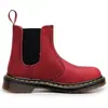 Audemars Piguet Crazy Horse Rojo 2976 Botines Chelsea Botas de Motocicleta para Mujer Botines de Cuero Genuino de Primera Capa Estilo Británico Slip-On