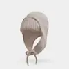 Chapéu de tricô versátil estilo coreano com abas para as orelhas, chapéu de lã estilo japonês com punho pequeno, chapéu quente feminino para outono e inverno, versátil e moderno, com forro de pelúcia