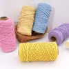 Corda de Poliéster-Algodão Monocromática 4mm Corda Trançada Artesanato DIY para Joias Pingente de Corda de Algodão Artesanato de Tecelagem Chaveiro 48 Cores
