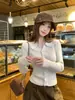 Chaqueta cárdigan con cuello de color avena de Dragon Girl, suéter de capa interior para mujer, top de punto de nuevo estilo para otoño e invierno