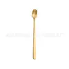 Cuchara Cuadrada de Acero Inoxidable Cuchara de Postre Cuchara para Revolver Café Mango Largo Cuchara para Hielo Cuchara Medidora de Polvo Medicinal Cuchara Dorada para Taza de Regalo