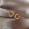 Pendiente simple de moda nuevo para mujer con línea de circonita incrustada en espiral para combinar a diario joyería de oreja brillante de alto nivel