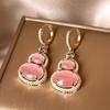 Brincos de Flor de Opala Diamante Agulha de Prata Coreia do Sul design fresco brincos rosa brincos doces da moda atacado