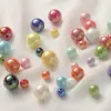 Cuentas acrílicas chapadas en color de fábrica, collar artesanal, accesorios para el cabello, tocado, cuentas decorativas, cuentas sueltas, material al por mayor
