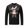 Nova Camiseta de Manga Longa Outono 2026 para Homens com Estampa de Strass Design de Coelho, Marca Tendência, Moda Masculina Plus Size, Modal Slim Fit