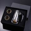 Copo Bala Folha de Ouro Taça para Vinho Branco Conjunto Taça para Vinho Branco Escala Dispensador de Vinho Caixa de Presente Doméstico Taça de Vinho com Traços Dourados Vidro