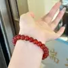 A Mesma Pulseira Popular, Pulseira de Ágata Vermelha Natural 7A de Alta Transparência de Gelo, Pulseira Simples, Nova Pulseira Estilo Chinês