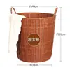 Cesta de almacenamiento para ropa sucia amarilla para uso doméstico, cesta de lujo ligero, cesta para dormitorio, cesta de almacenamiento de ratán, cesta para baño