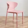 Silla de Comedor de Plástico Simple Nórdica Silla Moderna para el Hogar con Respaldo Taburete Grueso Casual Silla de Comedor Apilable Creativa de Colores