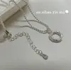 Collar Colgante Anillo Texturizado de Plata de Ley S925 Ounihan para Mujer, Estilo Coreano de Alta Gama, Cadena para Clavícula Versátil