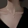 Cadena para Clavícula Estrella Polar de Diseño de Nicho Estilo Coreano Yinzhen, Ultra Brillante, Lujo Ligero, Sensación de Alta Gama, Collar de Plata de Ley S925 para Mujer