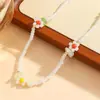 Collar Boho Lindo de Cuentas de Arroz, Gargantilla Colorida con Cuentas de Flores, Joyería al por Mayor con Diseño Nicho Estilo Vacaciones