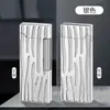 Xf4906 Rueda de amolar de doble cara con patrón de árbol, perforador lateral, encendedor inflable delgado, regalo elegante para hombre, encendedor portátil