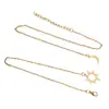 Colar de Corrente para Clavícula em Y com Pingente de Sol e Lua de Alto Padrão Europeu e Americano Estilo Exótico Corrente Elegante para Suéter para Mulheres