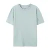 Camiseta de Algodão Puro com Gola Redonda e Manga Curta Verão Algodão Respirável Solta Cor Lisa Base Casual Unissex Versátil