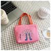 Bolsa Pequena Estilo Coreano Primavera e Verão 2025 com Bolsa de Ombro Arroz Bolsa de Mão Fashion Desenho Animado Saída Casual Bolsa Tote para Mulheres