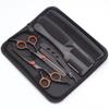 Tijeras de peluquería de tornillo de 6 pulgadas de alto, tijeras planas, tijeras de entresacar, alta calidad, negro, naranja, delgadas, herramientas de peluquería domésticas, corte de cabello