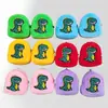Bolsa de Monedas de Peluche de Dinosaurio Pequeño de Dibujos Animados con Margarita, Bolsa de Almacenamiento Cuadrada Colorida con Cremallera, Colgante para Llaves de Auriculares, Regalo
