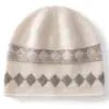 Nueva colección de otoño e invierno: Gorro de punto de cachemira a rayas de bloques de color, unisex, cálido, a prueba de viento y que cubre las orejas