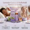 Rodillo de Cuarzo Lavanda Aceite de Ricino Cuidado de la Piel Hidratante y Suavizante Portátil Masaje Diario Cuidado Corporal Nutritivo