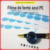 Película protetora redonda autoadesiva azul de filme PE para lente de celular, lente de vidro, à prova de poeira, filme de embalagem transparente, atacado