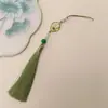 Pingente de Borla de Lótus Esmaltado Antigo Guanshan Yue 12CM Orelha Tuan Fan Joia Hanfu Cheongsam Saquinho de Joias