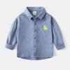 Camisa de manga larga para niños al por mayor 2025 primavera nueva camisa estampada para niños moda coreana top de manga larga para bebé