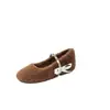 Sapatos femininos Mary Jane de pelúcia com temperamento, sapatos de inverno simples com forro de veludo, sapatos femininos super bonitos, sapatos de pelo com saias, novos sapatos de algodão
