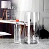 Vaso de Vidro Cilíndrico Transparente Branco para Arranjo de Flores, Decoração de Bar, Centros de Mesa de Casamento, Vaso de Bambu Hidropônico e Outros Usos