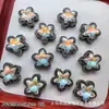 Estrella de Cinco Puntas de Circonio Estrella de Mar Multicolor Ocho Agujeros Flor de Cinco Pétalos Cuentas Espaciadoras Pulsera de Cristal con Cuentas DIY Accesorios para Pulseras y Collares