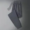 Calça de Seda de Gelo Masculina Verão Fina Secagem Rápida Esportiva Calça Longa Masculina Calça Masculina Solta Barra Reta Respirável Calça de Moletom Calça Casual Masculina
