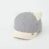 Gorro de Bebé Estilo Delgado para Primavera y Otoño Gorra de Béisbol con Cuernos Rayada Súper Linda Gorra de Béisbol con Visera Suave para Primavera para Niños