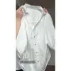 Camisa de Moda Versátil con Cuello Polo Estilo Old Money Blanco para Mujer Primavera y Otoño 2026 Top Casual Holgado