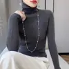 Estilo de Alta Gama con Abrigo, Camisa de Cuello Alto para Mujer, Estilo Otoño e Invierno, Suéter de Punto con Cuello de Pelo con Cárdigan Ajustado por Dentro