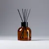 Atacado 100ml Marrom Redondo Frasco de Aromaterapia Sem Chama Elegante Difusor Volátil de Rattan Frasco de Vidro para Aromaterapia em Casa