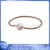 Pandora 925 plata de cobre chapada en oro cadena de hueso de serpiente pulsera de amor full diamond femenina cadena de hueso de serpiente cadena básica DIY venta al por mayor