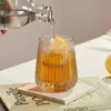 Vaso de vidrio perlado acanalado, vaso popular para jugo, vaso transparente, vaso práctico para agua en casa