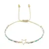 Pulseras Trenzadas de Estilo Bohemio Populares Transfronterizas Europeas y Americanas, Pulseras Sencillas y de Moda con Estrella de Cinco Puntas, Accesorios de Moda y Versátiles