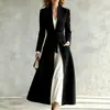 Transfronterizo Europeo y Americano 2026 Estación Independiente de Amazon Moda Nueva para Mujer Elegante Color Sólido Solapa Corbata Cintura Abrigo Ropa de Abrigo