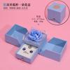 Cajón Doble Abierto Tanabata Día de San Valentín Rosa Eterna Caja de Joyería Anillo Collar Colgante Caja de Regalo