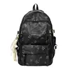2025 Nova Mochila Escolar Estudante Alta Aparência Fofa Grande Capacidade Mochila Cor Creme Estampa de Estrela Mochila Casual