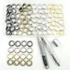 10mm4 cores 100 conjuntos ilhós de gás de 4 cores ilhós conjunto de instalação de fivelas ferramenta anel de lona fivela de lona ilhós de gás de metal