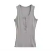 Top Regata Estiloso de Nicho com Decote U para Mulheres, Estilo Verão Hot Girl, Pode Ser Usado por Fora ou como Camada Base, Curto Slim Fit, Top Sexy e Puro Desejo