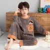 Pijama masculino para primavera e outono, manga longa e calça comprida, estilo fino, infantil, para meninos pequenos e adolescentes, roupa de casa de verão, novo modelo 2026