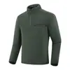 Moletom Oli de fleece com zíper parcial, gola alta, manga longa, para primavera e outono, esportes ao ar livre, quente, secagem rápida, respirável, elástico