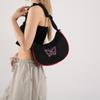 Bolsa plissada com laço feminino 2024 verão com costura de cor contrastante casual elegante bolsa de ombro